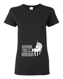 Ladies Hoping For A Unicorn Horse Magical Rainbow Horn Baby Funny DT T-Shirt Tee