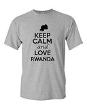 Keep Calm And Love Rwanda Country Nation Patriotic Novelty Adult T-Shirt Tee