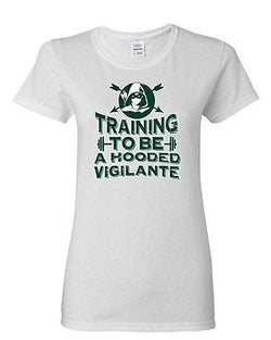 Ladies Training To Be A Hooded Comic Vigilante Arrow TV Series DT T-Shirt Tee