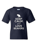 Keep Calm And Love Beavers Chipmunks Nuts Animal Lover Youth Kids T-Shirt Tee