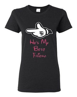 Ladies He's My Bestfriend Best Friend Buddy Friendship Funny T-Shirt Tee