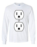 Long Sleeve Adult T-Shirt Plug Outlet Face Party Costume Funny Humor DT