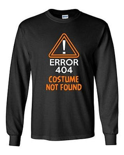 Long Sleeve Adult T-Shirt Costume Error 404 Not Found Halloween Funny Humor DT