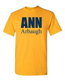 Ann Arbaugh Bold Football Michigan Sports Game Novelty Adult T-Shirt Tee