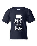 Keep Calm And Love Iowa State Novelty Statement Youth Kids T-Shirt Tee