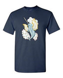 Flying Whale Rough Unicorn Tanya Ramsey Funny Artworks Art DT Adult T-Shirts Tee