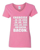 V-Neck Ladies Exercise Eggs Are Sides For Bacon Breakfast Gym Funny T-Shirt Tee