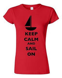Junior Keep Calm And Sail On Boat Sailboat Yacht Fishing Funny DT T-Shirt Tee