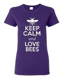 Ladies Keep Calm And Love Bees Insects Honey Animal Lover Funny T-Shirt Tee