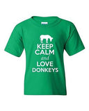 Keep Calm And Love Donkey Horse Wild Ass Animal Lover Youth Kids T-Shirt Tee