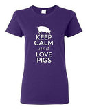 Ladies Keep Calm and Love Pigs Boar Animal Lover Meat Pork Pig Lover T-Shirt Tee