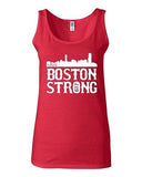 Junior Boston Strong Skyline 617 Novelty State Campaign Slogan Graphic Tank Top