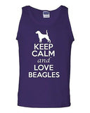 Keep Calm And Love Beagles Dog Humor Novelty Statement Graphics Adult Tank Top