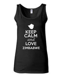 Junior Keep Calm And Love Zimbabwe Country Nation Patriotic Sleeveless Tank Top