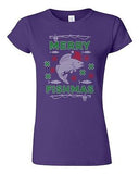 Junior Merry Fishmas Fish Santa Hook Fishing Hat Ugly Christmas DT T-Shirt Tee