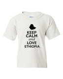 Keep Calm And Love Ethiopia Country Patriotic Novelty Youth Kids T-Shirt Tee