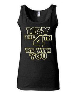 Junior May The 4th Be With You Star Wars Fan Wear Graphic Humor Novelty Tank Top