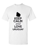 Keep Calm And Love Uruguay Country Novelty Statement Graphic Adult T-Shirt Tee