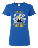 Ladies Never Underestimate A Woman With Engineering Degree Funny DT T-Shirt Tee