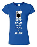 Junior Keep Calm And Take A Selfie Flash Phone Camera Pics Funny DT T-Shirt Tee