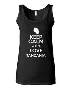 Junior Keep Calm And Love Tanzania Country Nation Patriotic Sleeveless Tank Top