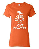 Ladies Keep Calm And Love Beaver Rodents Animal Lover Wild Funny T-Shirt Tee