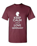 Keep Calm And Love Germany Country Novelty Statement Graphic Adult T-Shirt Tee