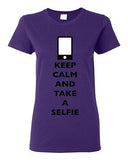 Ladies Keep Calm And Take A Selfie Phone Camera Picture Funny DT T-Shirt Tee