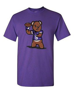 Teddy Bear Quarterback Sports Football Minnesota Funny Fan DT Adult T-Shirt Tee