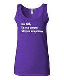 Junior Dear Math I'm Not A Therapist Solve Your Own Problems Novelty Tank Top