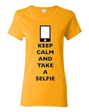 Ladies Keep Calm And Take A Selfie Phone Camera Picture Funny DT T-Shirt Tee