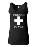 Junior Orgasm Donor Funny Humor Novelty Statement Graphics Tank Top