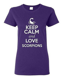 Ladies Keep Calm And Love Scorpions Venom Animal Lover Wild Funny T-Shirt Tee