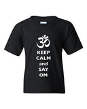 Keep Calm And Say Om Hindu Sanskrit Symbol Religion DT Youth Kids T-Shirt Tee