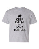 Keep Calm And Love Turtles Tortoise Shell Animal Lover Youth Kids T-Shirt Tee