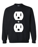 Plug Outlet Face Party Costume Funny Humor DT Novelty Crewneck Sweatshirt