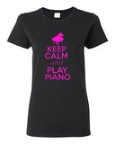 Ladies Keep Calm and Play Piano Pianist Musician Music Lover Jazz T-Shirt Tee