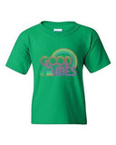 Good Vibes 70's Rainbow Retro BeanePod Artworks Art Funny Youth Kids T-Shirt Tee