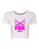 Crop Top Ladies What Does the Fox Say? Music Song Wild Party Funny T-Shirt Tee