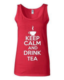 Junior Keep Calm And Drink Tea Beverages Novelty Statement Tank Top