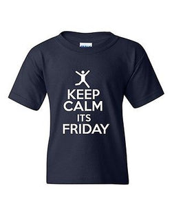 Keep Calm It's Friday Rest Relax Novelty Statement Youth Kids T-Shirt Tee