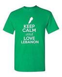 Keep Calm And Love Lebanon Country Nation Patriotic Novelty Adult T-Shirt Tee