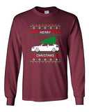 Long Sleeve Adult T-Shirt Merry Christmas Car Ugly Xmas Tree Funny Humor DT