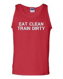 Adult Eat Clean Train Dirty Workout Gym Fitness Tank Top Fit Cross T-Shirt Tee