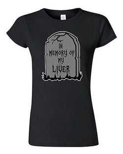 Junior In Memory Of My Liver Graveyard Drunk Beer Funny Drinking DT T-Shirt Tee