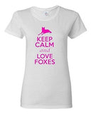 Ladies Keep Calm and Love Foxes Wildlife Animal Lover Fox Lover T-Shirt Tee