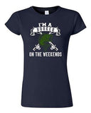 Junior I'm A Hooker On The Weekends Fishing Fish Girl Funny Humor DT T-Shirt Tee