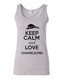 Junior Keep Calm And Love Chameleons Reptiles Animal Lover Sleeveless Tank Tops