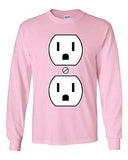 Long Sleeve Adult T-Shirt Plug Outlet Face Party Costume Funny Humor DT