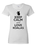 Ladies Keep Calm And Love Koalas Bear Animal Lover Wild Funny T-Shirt Tee